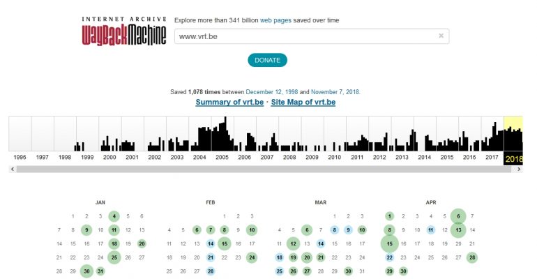 Internetarchieven: Wayback Machine