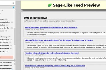 Met Sage-Like en RSS blijf je snel op de hoogte van het nieuws